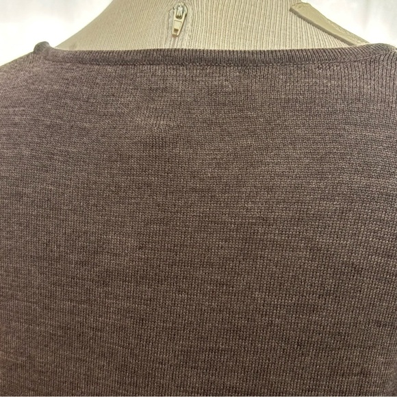 Garnet Hill Elegant Brown Long Sleeve 100% Merino Wool knit Dress. Size S NWOT - Picture 4 of 10